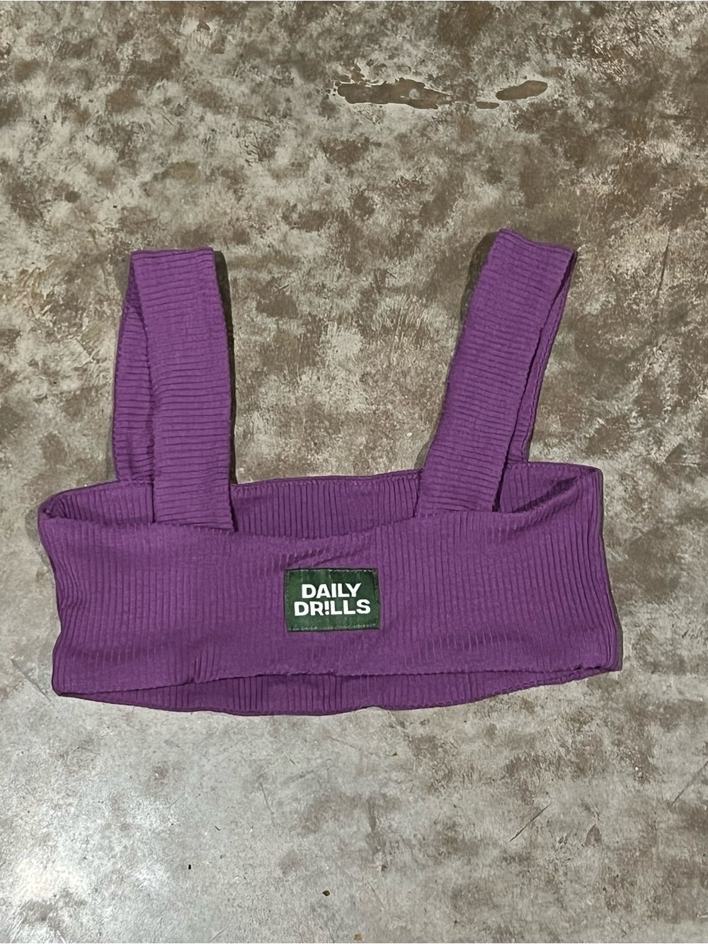 Daily Drills Purple Ribbed Sz small Crop Top Lawson